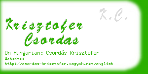 krisztofer csordas business card